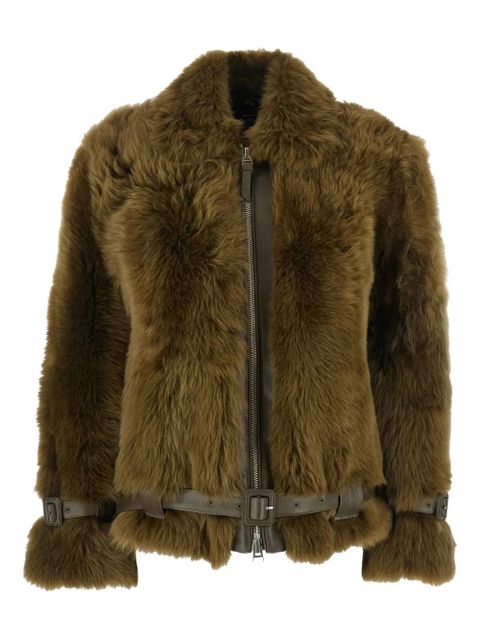 TOM FORD shearling belted jacket - Green - zdjęcie produktu nr 1
