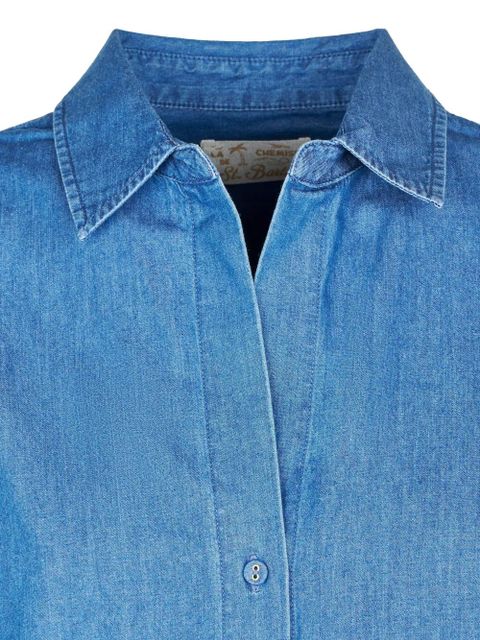 MC2 Saint Barth logo-embroidered cotton shirt - Blue