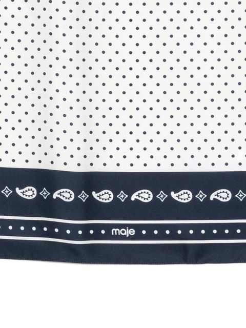 Maje polka-dot silk scarf - Blue