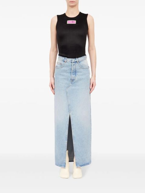 MM6 Maison Margiela slit denim maxi-skirt - Blue - zdjęcie produktu nr 2
