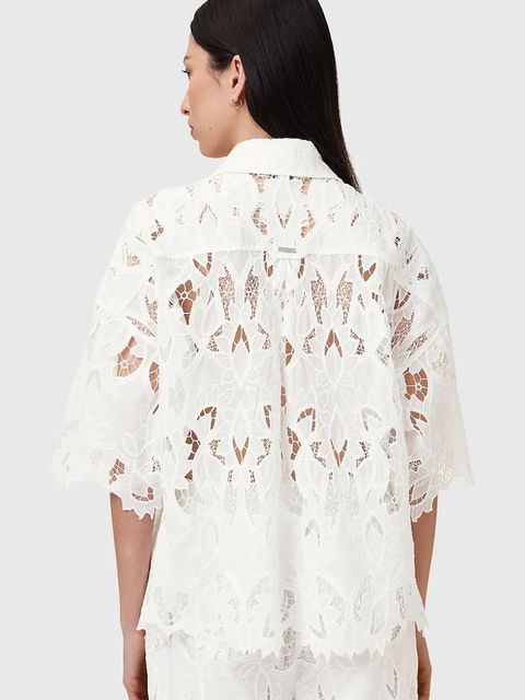 AllSaints koszula CHARLI damska kolor biały relaxed z kołnierzykiem klasycznym W098PC