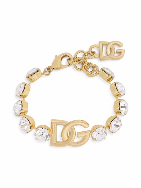 Dolce & Gabbana logo-plaque crystal-embellished bracelet - Gold - zdjęcie produktu nr 1