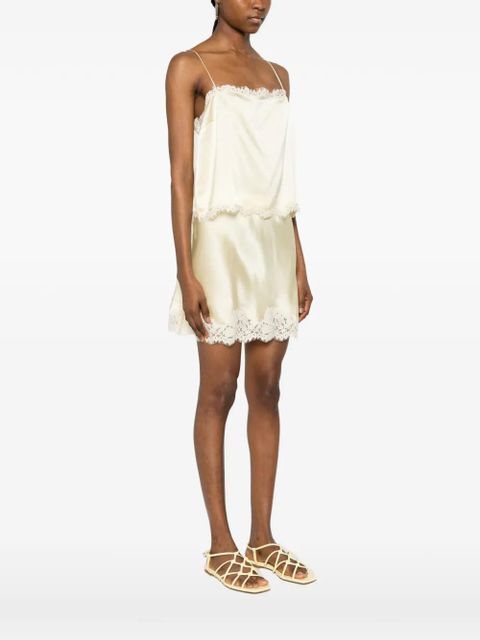 DÔEN Loure lace-trim top - Yellow