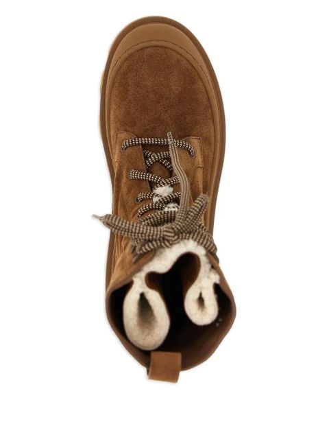 Moncler Vera shearling lace-up High boots - Brown