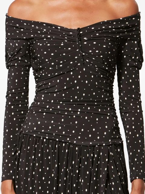ISABEL MARANT x GIOVANA off-shoulder polka-dot dress - Black