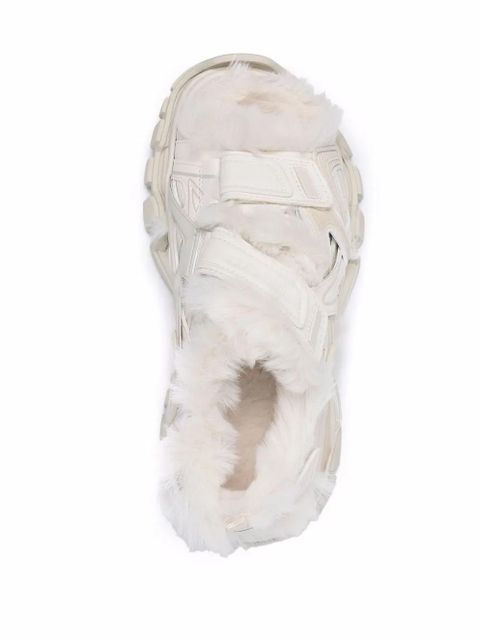 Balenciaga faux-fur Track sandals - Neutrals - zdjęcie produktu nr 2