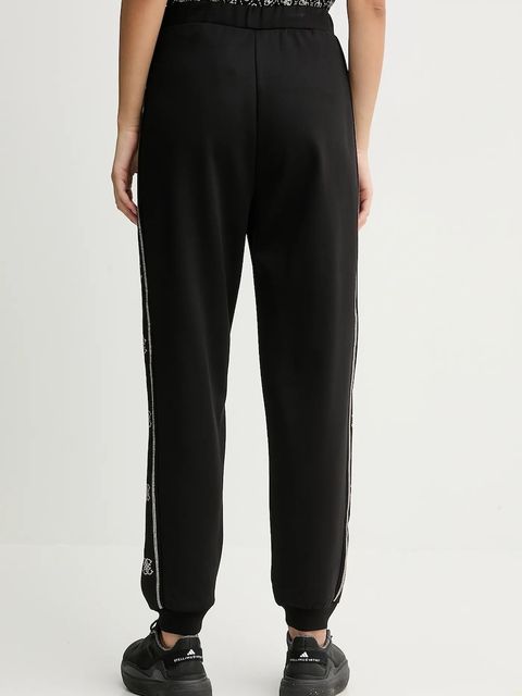 Guess spodnie dresowe OCTAVIA damskie kolor czarny z aplikacją V5BB23 KCX22