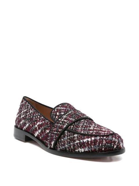 Aquazzura tweed check loafers - Red - zdjęcie produktu nr 2