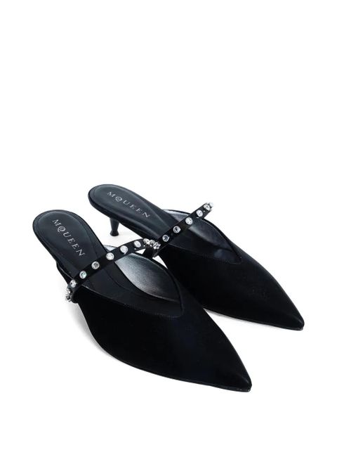Alexander McQueen 50mm Revel embellished slingback mules - Black