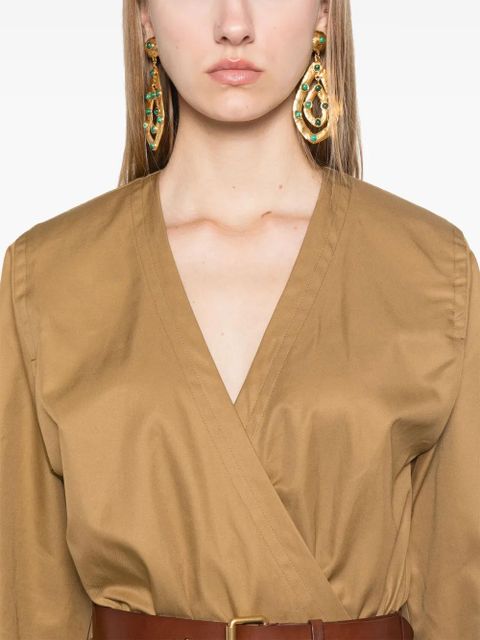 Saint Laurent belted dress - Brown