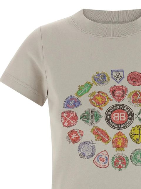 Balenciaga logo-print crew-neck T-shirt - Neutrals