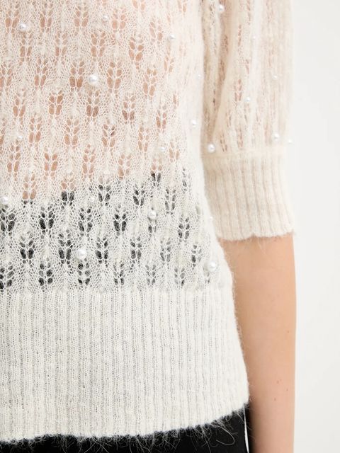 MUNTHE sweter wełniany POPTA damskie kolor beżowy lekki 252161925274