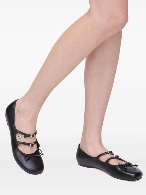 Marc Jacobs The Kiki buckle-embellished bow ballerina flats - Black