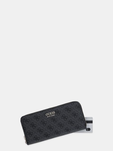 Guess portfel BRENTON damski kolor szary SWLG96 48146