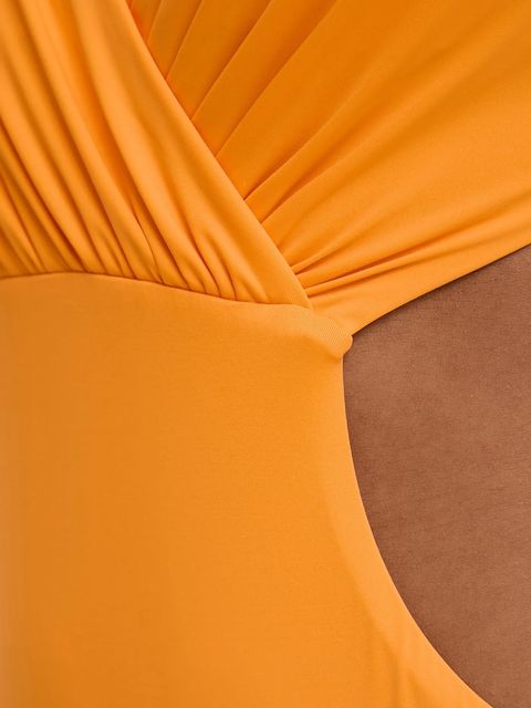 Answear.LAB jednoczęściowy strój kąpielowy kolor pomarańczowy lekko usztywniona miseczka