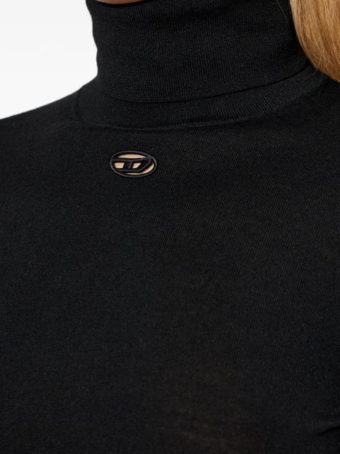 Diesel M-Alinesa logo-detail turtleneck midi dress - Black