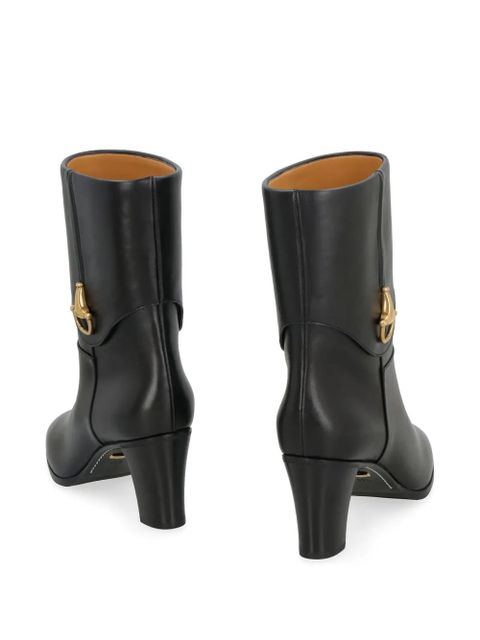 Gucci Half Horsebit leather ankle boots - Black - zdjęcie produktu nr 2