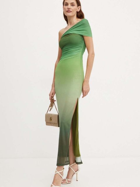 Bardot sukienka AURELIA kolor zielony maxi dopasowana 59348DB