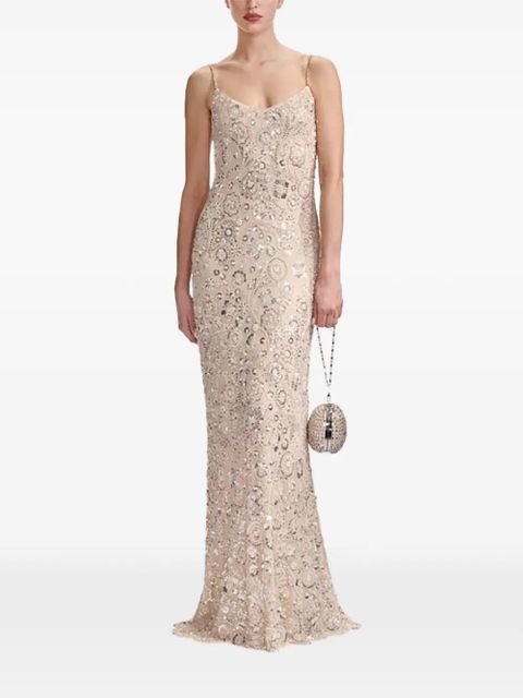 Self-Portrait embellished spaghetti-strap dress - White - zdjęcie produktu nr 2