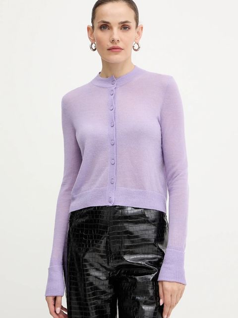 MAX&Co. kardigan z wełną kolor fioletowy lekki 2526346033200 - zdjęcie produktu nr 1