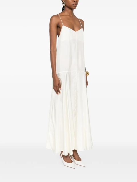 St. Agni silk twill slip dress - White