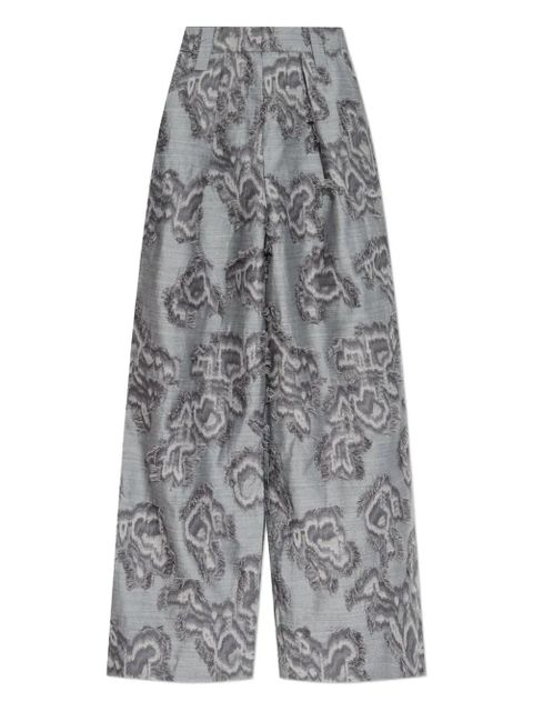 GANNI frayed floral palazzo pants - 876 GREY - zdjęcie produktu nr 1