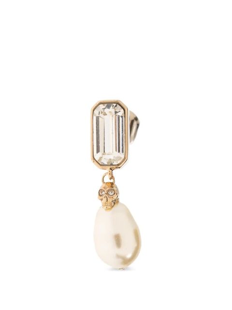 Alexander McQueen skull pearl earrings - Gold