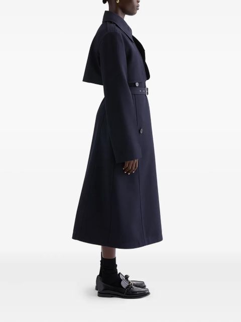 Jil Sander double-breasted belted wool coat - Blue - zdjęcie produktu nr 2