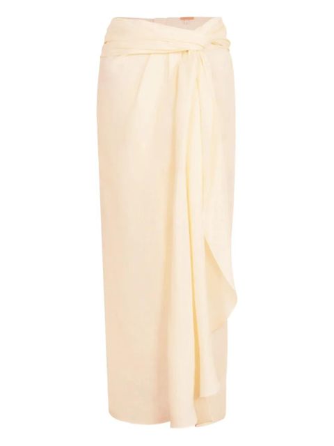 Johanna Ortiz Captivation draped midi skirt - Neutrals - zdjęcie produktu nr 1