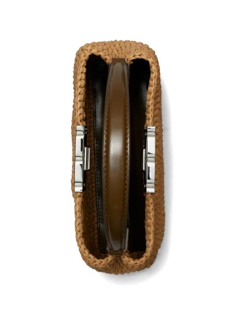 Tory Burch Eleanor raffia satchel - Neutrals