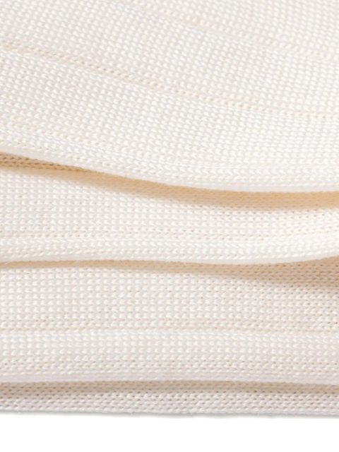 Miu Miu ribbed embroidered-logo socks - White - zdjęcie produktu nr 2