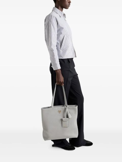 Prada large leather tote bag - Green - zdjęcie produktu nr 2