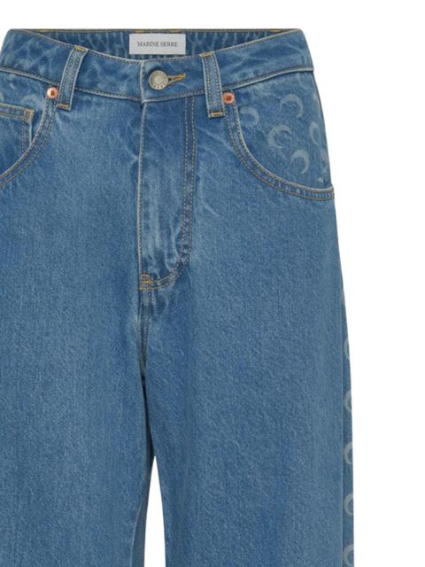 Marine Serre Moon-print barrel jeans - Blue - zdjęcie produktu nr 2