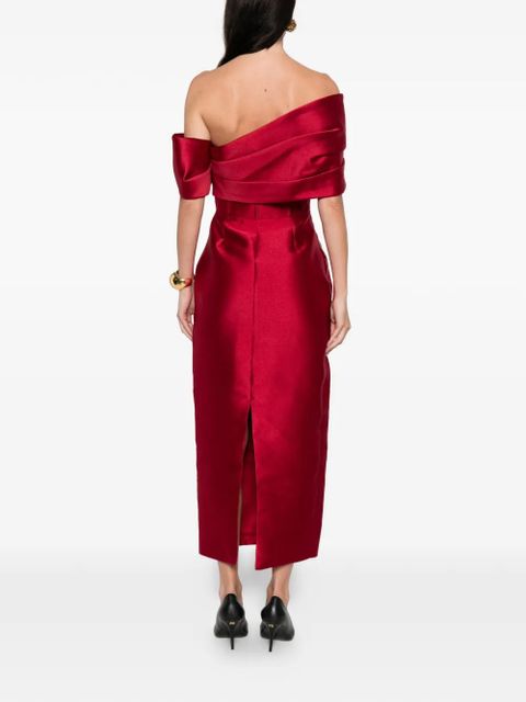Solace London Mirla off-shoulder midi dress - Red