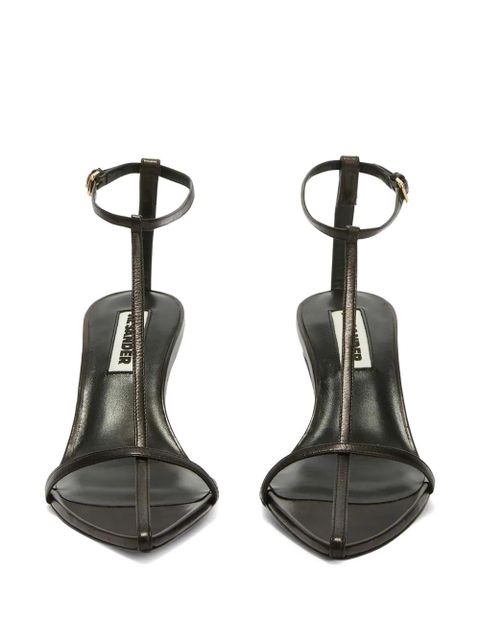 Jil Sander high leather sandals - Black