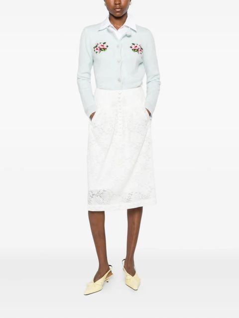 SHUSHU/TONG floral-lace midi skirt - White - zdjęcie produktu nr 2