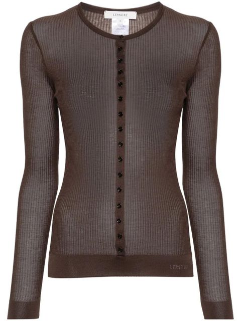LEMAIRE long-sleeve ribbed top - Brown - zdjęcie produktu nr 1