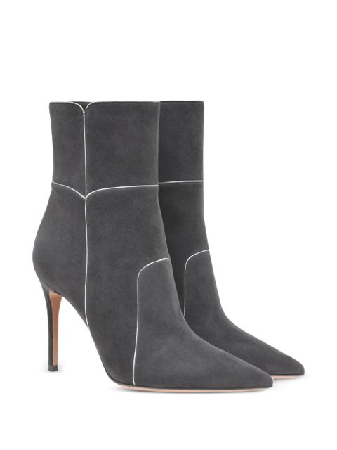Gianvito Rossi pointed-toe panelled boots - Grey - zdjęcie produktu nr 2