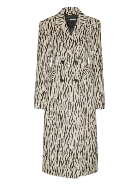 ROTATE BIRGER CHRISTENSEN zebra-print double-breasted coat - Black - zdjęcie produktu nr 1