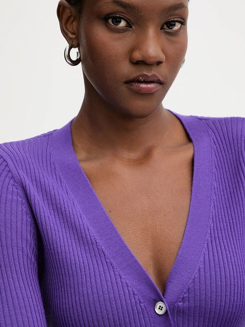 Pinko kardigan z dodatkiem wełny damski kolor fioletowy lekki 105506 A18M