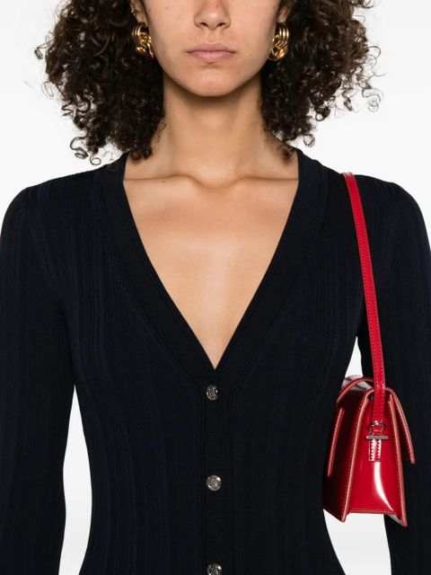 SANDRO ruffled button-placket midi dress - Blue