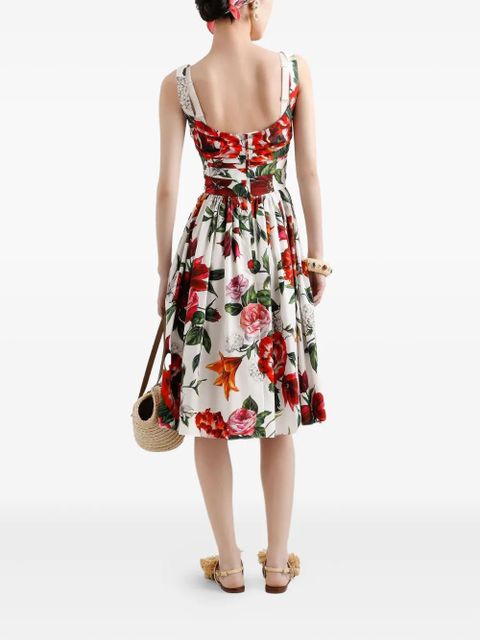Dolce & Gabbana floral-print midi dress - White