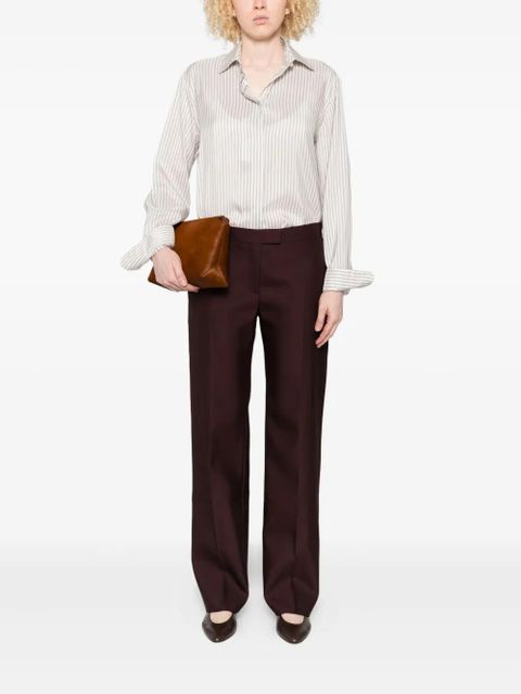 KHAITE Callen pleated-front trousers - Purple