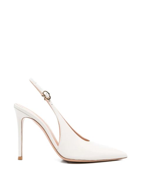 Gianvito Rossi pointed-toe slingback-strap pumps - White - zdjęcie produktu nr 1