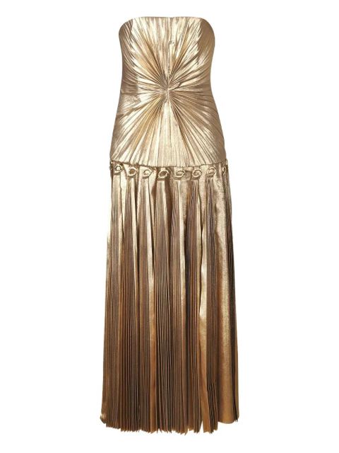 Acler Fintry pleated strapless maxi dress - Gold - zdjęcie produktu nr 1