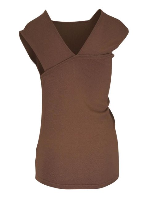 KHAITE Josif asymmetric-neckline T-shirt - Brown - zdjęcie produktu nr 2