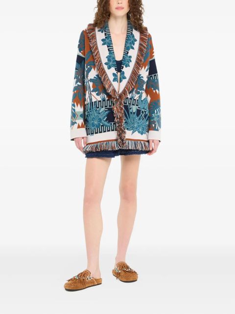 Alanui Island Soul fringed floral cardigan - Blue - zdjęcie produktu nr 2