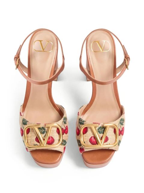 Valentino Garavani 115mm VLogo Signature Cherryfic sandals - Neutrals