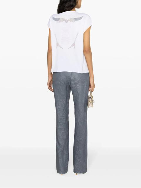 Zadig&Voltaire straight-leg crinkled-leather trousers - Blue