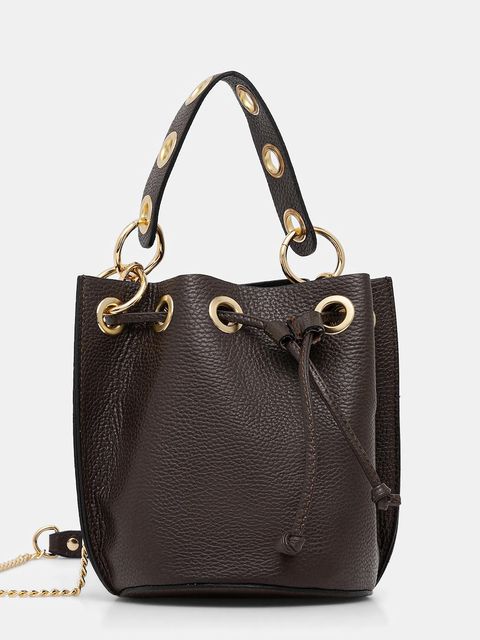 Answear.LAB torebka skórzana kolor brązowy